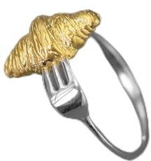 YUANYIRAN Vintage Öffnung Verstellbarer Fingerring - Neuheit Croissant Gabel Offene Ringe, Charm Feiner Ring Geburtstag Hochzeit Schmuck Für Mädchen Weihnachten Frauen Party Geschenk
