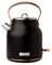 Haden Heritage Black & Copper Cordless Kettle - Traditional Electric Fast Boil Kettle - 3000W, 1.7 Litre