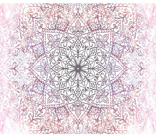 decomonkey - Papier Peint Panoramique Mandala 450x315 cm - Décoration murale – Tapisserie décorative pour chambre salon - Motif ethnique géométrique coloré motif mandala graphique orienter fond
