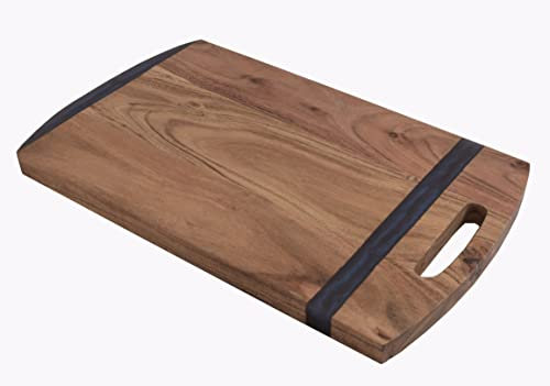 Planche à découper en bois d'acacia avec résine époxy