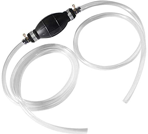 Gas Siphon Pump Fuel Gasoline Water Transfer Pump Water Liquid Oil Petrol Hand Pump Gasoline Syphon Hose Pump Tool Portable Hand Pump Kit for Fish Tank Boat Car Motorcycle Diesel (Clear)