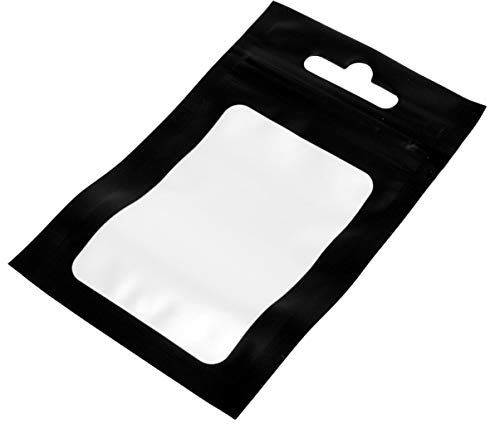 Cabilock 100 Stück Selbstverschließende Aluminiumfolie Flachbeutel 6x10cm Für Lebensmittel Snack Aufbewahrung Schwarz Wiederverschließbar Geruchssicher Praktisch Für Zuhause Und