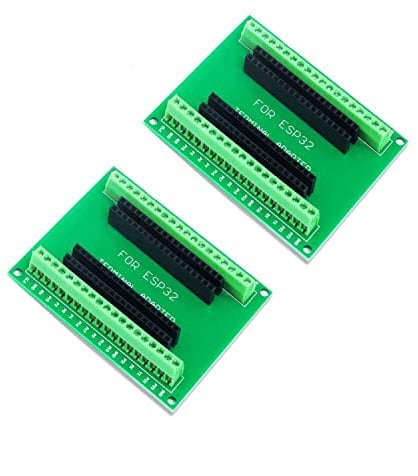 DUBEUYEW ESP32S Breakout Board GPIO 1 in 2 für 38PIN Wide Version ESP32 ESP-WROOM-32 Mikrocontroller Entwicklungsboard 2.4 GHz Dual Core WLAN WiFi + Bluetooth 2-in-1(2 Pcs