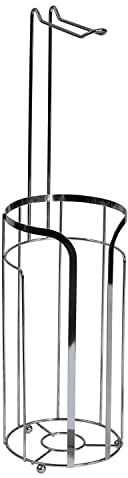 Freestanding Bathroom Toilet Roll & Spare Paper Combo Chrome Dante