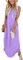 AUSELILY Lila Sommerkleid für Damen Maxi Strandkleider Lange Kleider mit Schlitz S