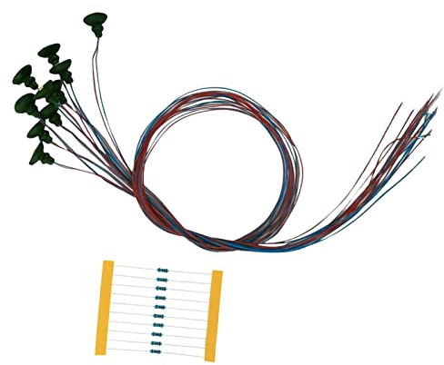 Milageto 10 Stücke HO Maßstab Straßenlaterne Modell Laterne LED Deckenleuchten Maßstab 1/87 Modellbahn Lampe Dekoration Miniatur Garten Straßenbeleuchtung, GRÜN