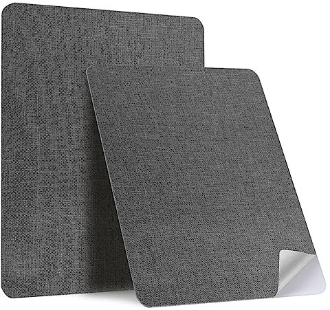 Stoff Reparatur Patches Selbstklebend 20x28cm, Leinenstoff-Reparaturflicken Dunkelgrau, Stoffe-Reparaturaufkleber, Leinenstoff Selbstklebend für Autositze, Vorhang, Kopfteile, Möbel, Sofa(2 Stück)