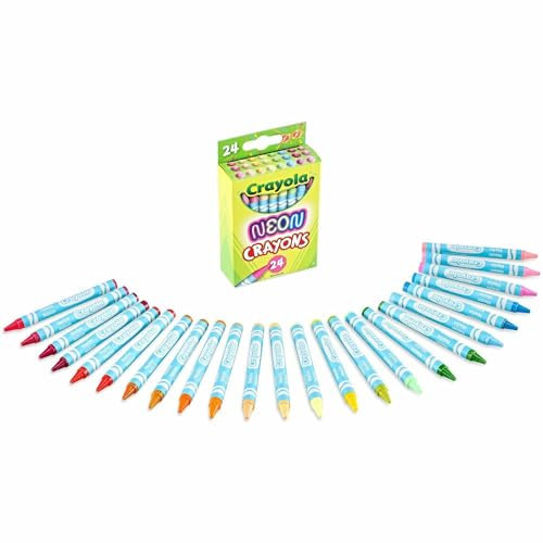 Crayola® Crayones de neón, colores neón surtidos, paquete de 24 crayones