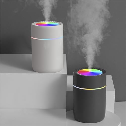 Mini Humidifier for Bedroom & Car - Portable USB Air Humidifier with Colorful Night Light & Essential Oil Diffuser