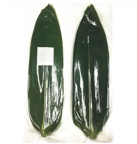 DDMDBYHRY Lot de 100 feuilles de bambou fraîches emballées sous vide pour la cuisson du zongzi, des assiettes à sushis, des substituts de feuilles de bananier (30,5 x 8,1 cm (L x l)