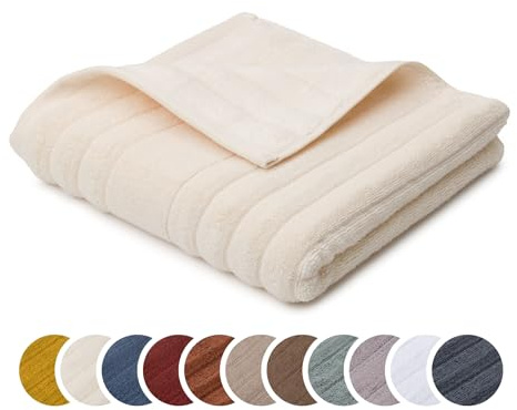 liebling Handtuch Luxus Bio Baumwolle, Serie Marseille, 770 gr. / m², 50 x 100 cm, Ökotex, 60 Grad, saugstark, schnelltrocknend, Farbe: Creme