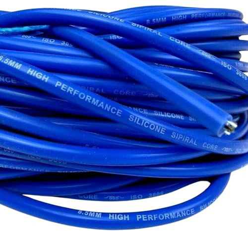 ACC Parts High Performance 8.5mm HT Ignition Blue Lead Cable (1 Metre Long) Superior Spark Suppression, Spiral Core Wire, Durable Silicone Lead For Enhanced Engine Performance & Reliability