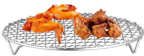 Nubamzy Feuerstellen-Grillrost – Metallgrill rund | Grill aus Edelstahl | tragbarer Grill Mesh Lagerfeuer Kochausrüstung für Zuhause Küche