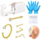 AVYRING 8 Stück Nasenpiercing-Set, Piercing-Pistole mit eingebauten goldenen Nasensteckern, schmerzfreies Selbst-Piercing-Set mit 20G Nasenringen und Steckern
