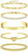 QKEOISUD 5 Pieces Women's Gold Bracelet Cuff Bracelet Set,Gold Plated Bracelets for Womens, Adjustable Stacking Bracelet Bangle Set, Dainty Versatile Style Stainless Steel Bracelet Set(Gold)