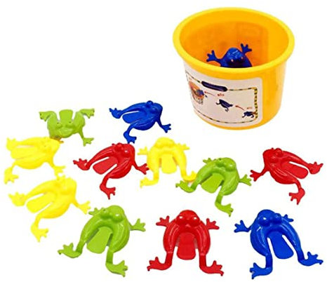 Hbbgdiy 12Pcs Jouet de Grenouille sauteuse pressant Les Doigts Couleurs Assorties Grenouilles Jouet éducatif précoce pour Les Cadeaux de fête d'anniversaire Grenouille sauteuse éducatif pr