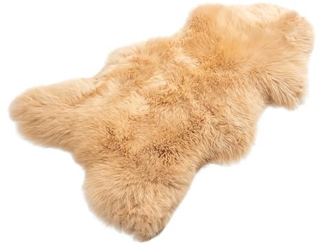 Decorating Sheepskins Premium Merino Schaffell Echt Groß 130-140cm, Lammfell Echt Beige-Pfirsich, Fell für Stuhl, geruchlos, Alternative zu Kunstfell, Lammfell Teppich für das Sofa, Schaffelle
