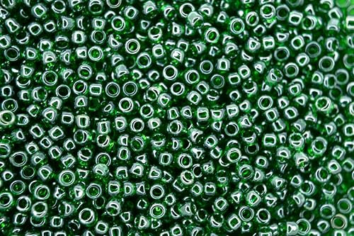 10g TOHO 8/0 Round Japanese Seed Beads 3mm 108B Transparent Grass Green Luster Rocailles Beading Supplies Jewellery Making Japanese Beads