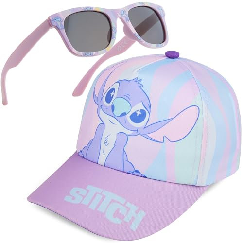 Get Trend Disney Stitch Sonnenbrille Kinder Basecap Mädchen Set Sommer Kappe Sonnenbrillen UV400 Geschenke für Mädchen (Lavendel Disney Stitch)