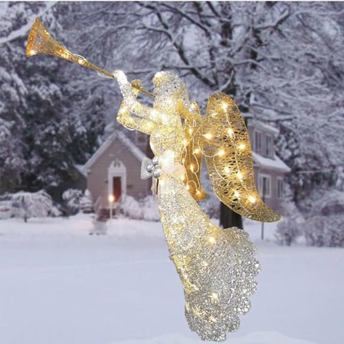Weihnachtsengel-Lichter für den Außenbereich, leuchtende Engelsstatue für Hof, Garten, Weg, leuchtende Weihnachtsdekoration für die Feiertagssaison