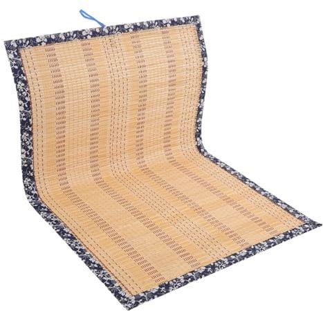 KONTONTY Handmade Straw Fan Wall Pendant Bamboo Mat Decor Multi-layered Floral Fabric Edging for Modern Style