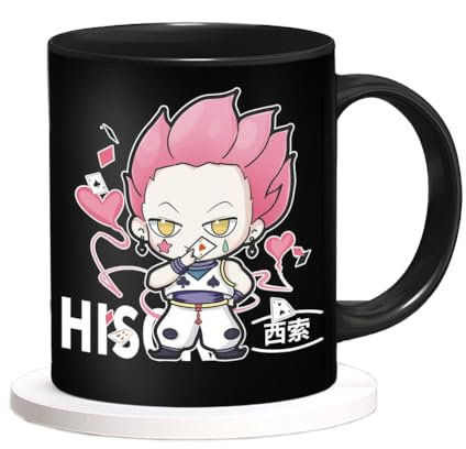 Jiumaocleu Anime Mark Tassen-Set, 3-teilig, Killua Zoldyck/Hisoka Kaffeetasse, Anime-Merch, Milchkaffeetasse, Bürobecher, Geburtstagsgeschenke, 330 ml