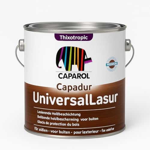 Caparol Capadur UniversalLasur, Vernice Protettiva per Legno da Esterno, Colore Noce, Thixotropic, 2,5 L