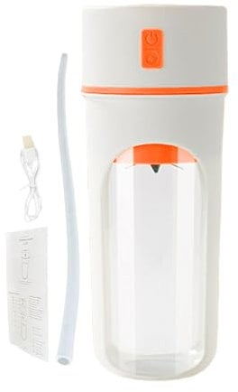 Portable Rechargeable Blender | Portable Multifunctional Shakers, 480 ml with Straw Bottle for Travel, Sports, Home, Smoothies, Cocktails, Hiking, Camping