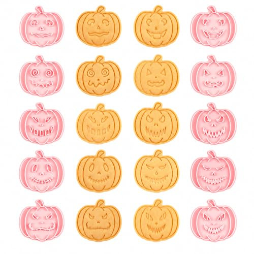 PTaizjjz Lot de 10 emporte-pièces en plastique en forme de citrouille pour Halloween