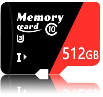 Hcnzdwe 512Go Micro Carte Jusqu’à 100 MB/S, Carte mémoire avec A2 Class10 U3 V30 Full HD vidéo TF Carte pour Smartphones, tablettes, Drones -ZD512Go