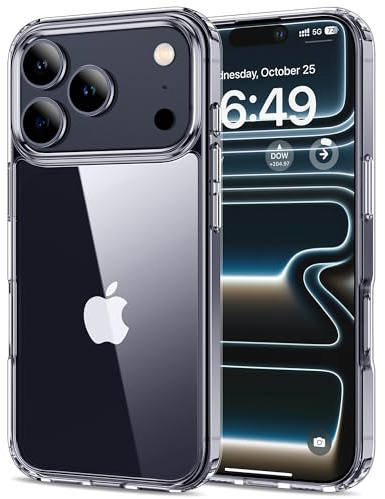 HOOMIL für iPhone 17 Pro Max Hülle, Anti-Vergilbung | Stoßfest, Militärschutz, Durchsichtige Kratzfeste Rückseite, Kompatibel mit Kabelloses Laden - Transparent