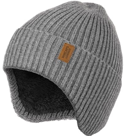 Wmcaps Mütze Herren mit Ohrenschützern, Weiche, Warm Gefütterte Mütze | Ultrawarm, Kompletter Ohrenschutz, sitzt fest, winddicht, für Winter & Outdoor, Geschenk für Männer Frauen