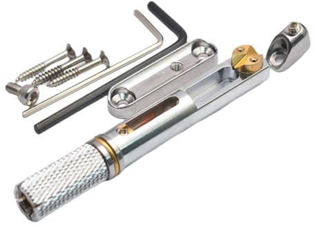 Bosiyrggrl Saddle Headless Electric Guitar Bridge Tailpiece with Wrench for Headless Electric Guitar Silver