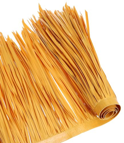 sourcing map Toit de paille Tiki - 101,6 x 50,8 cm - Rouleaux de paille artificielle mexicaine pour jardin, terrasse, barres Tiki, clôture, décoration de fête, jaune paille