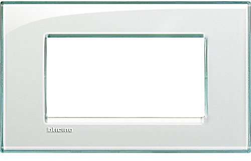 BTicino Livinglight Placca, 4 Moduli, Forma Rettangolare, Acquamarina