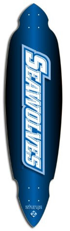 ZtuntZ Skateboards Sonoma State University Pintail Longboard Deck, 9,5 x 37 Zoll WB, blau/weiß
