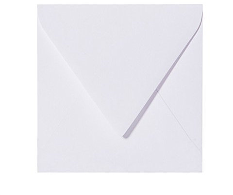 Karten und Co. Quadratische Briefumschläge 155 x 155 mm, lila, 25 Stück, dreieckige Klappe, 120 g für 150 x 150 mm 15 x 15 cm Karten, weiß