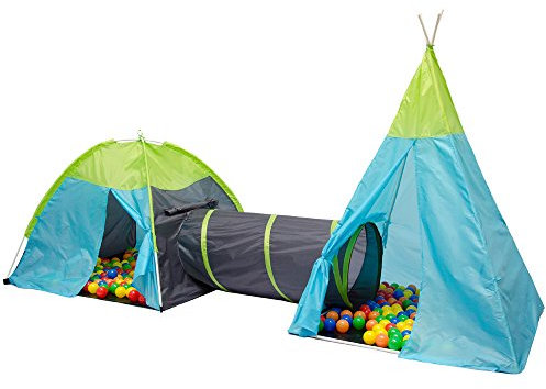 LittleTom Bällebad Kinderzelt für Drinnen & Draußen - 320x100x135 Bällebad Baby Spielecke Wohnzimmer Kinderspielplatz Indoor Spielplatz Zelt Deko Kinderzimmer Spielzeug Bällebad Indoor Spielgeräte