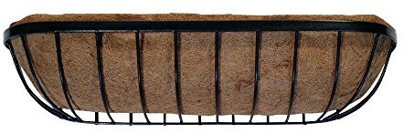 Garden Pride Trough Planter/Manger Planter - Made of plastic coated solid steel, pre-lined with coco liner. Wall mounted planter (30 inches long (76cm))