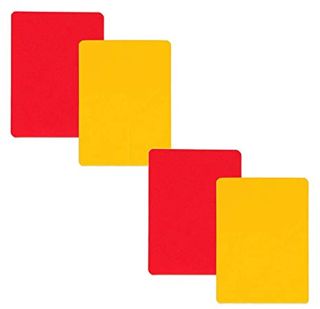 Champion Sports Soccer Referee Red & Yellow Coloured Replacement Cards (4-Pack)
