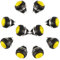 Larcele 10x12mm Pulsante Impermeabile Mini Rotonda Momentaneo Ritorno Automatico DIY Bottone ANKG-01(Giallo)