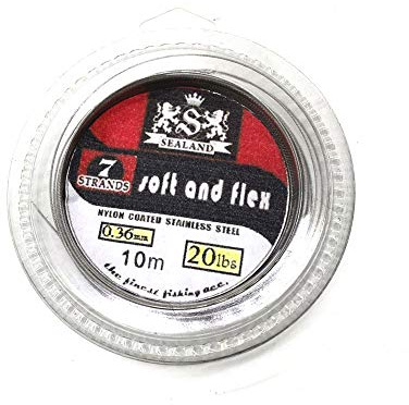 SENYUBBY 5LB-200LB 7 Strands Fishing Line Wire Leader Nylon Coated Stainless Steel Leader Wire with Crimps Sleeves