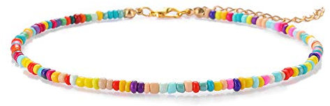 Starain Fußkettchen mit kleinen Perlen für Damen und Mädchen, Strandfußkettchen, niedlich, bunt, VSCO, Freundschafts-Perlen, 20,3 cm, 20,3 cm, Glas, keine Angabe