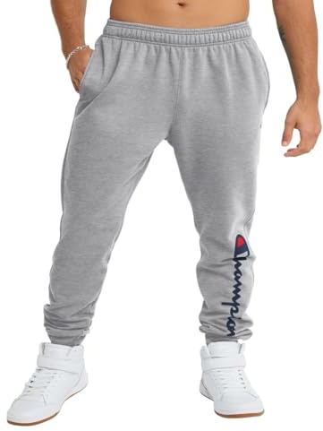Champion Herren Hose Powerblend Jogger Herren Fleece Jogger Herren Baumwolle Sweatpants Authentic Script 78,7 cm Schrittlänge