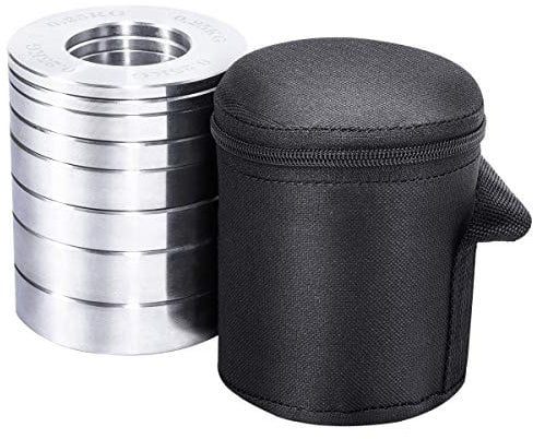 GORILLA SPORTS® Hantelscheiben - 5 kg Set inkl. Tragetasche, Olympia 50mm Bohrung, 2x0,25kg, 2x0,5kg, 2x0,75kg, 2x1kg, Verchromter Stahl - Gewichtsscheiben, Olympiascheiben, Gewichte, Fitness
