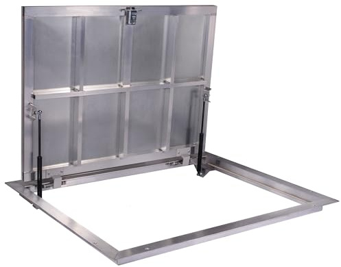 Schachtabdeckung Aluminium 800 x 1000 mm P Bodenluke Schachtdeckel Revisionsschacht Kanalschacht, Rahmen aus Aluminiumprofil, 80 x 100 cm