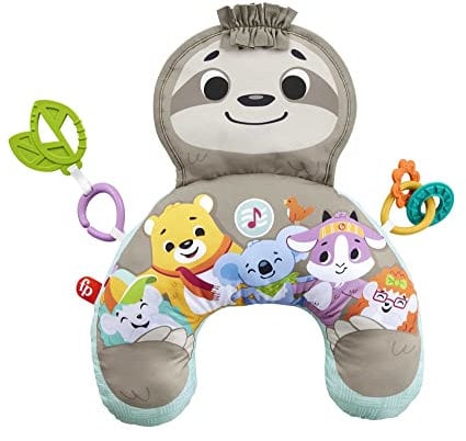 Fisher-Price Perezoso Cojín con música y vibraciones relajantes para bebé, incluye mordedor y actividades (Mattel GRR01)