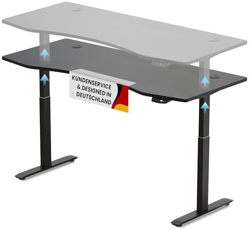 Duke-Handel® Elektrisch Höhenverstellbarer Schreibtisch [ERGONOMISCHER STEHTISCH] - inkl. Memory Funktion und Anti-Kollision Technologie - Tischplatte 180x80cm