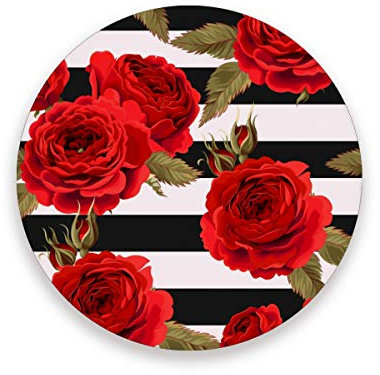 Lot de 2 sous-verres ronds résistants à la chaleur Motif rose