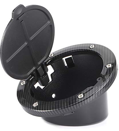 ?l Kraftstofftank Einf¨¹lldeckel Kohlefaser Stil Modifikation Teile Aluminiumlegierung Passend for JK 2/4 T¨¹ren 2007 2017, automobiles Exterieur
